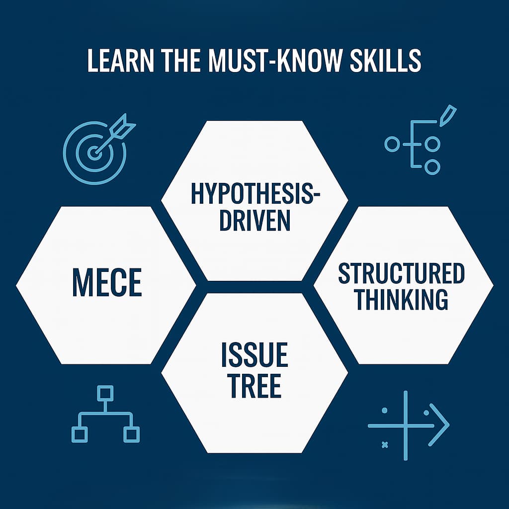 Consulting toolkit including MECE, issue tree, hypothesis-driven thinking and structured thinking