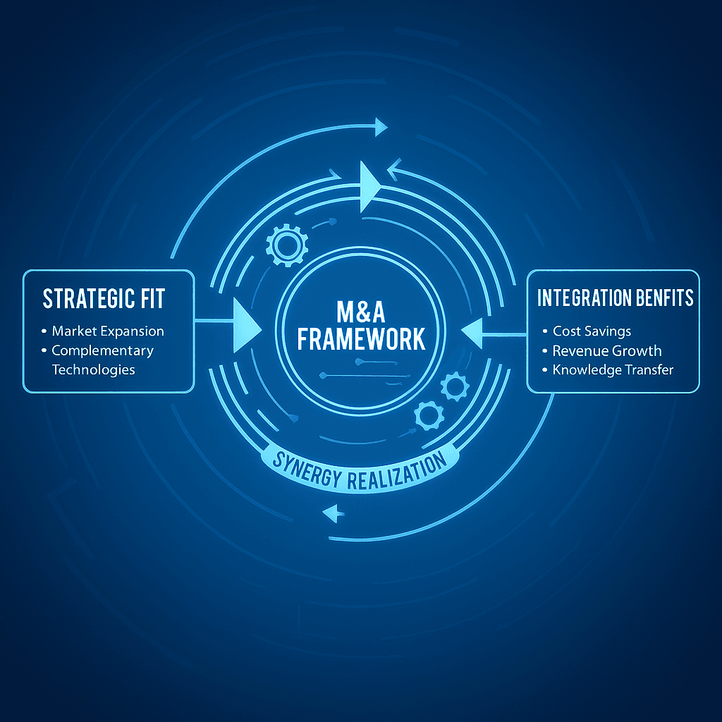 m&a synergy framework consulting strategic fit evaluation diagram
