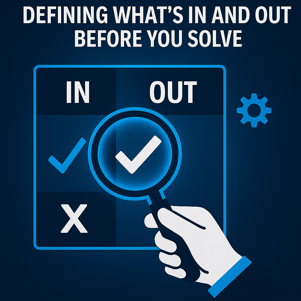 scoping a problem in consulting in-out framework illustration