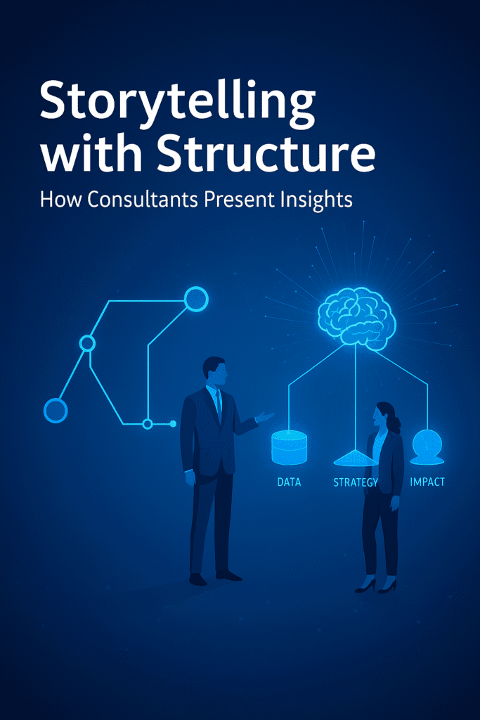 Consulting storytelling structured insights illustration