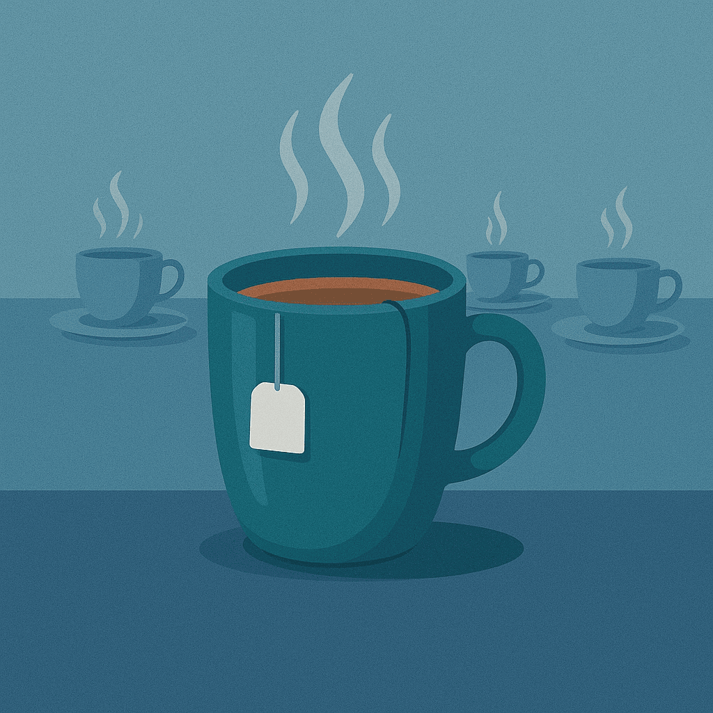 Tea cups consumption estimation illustration