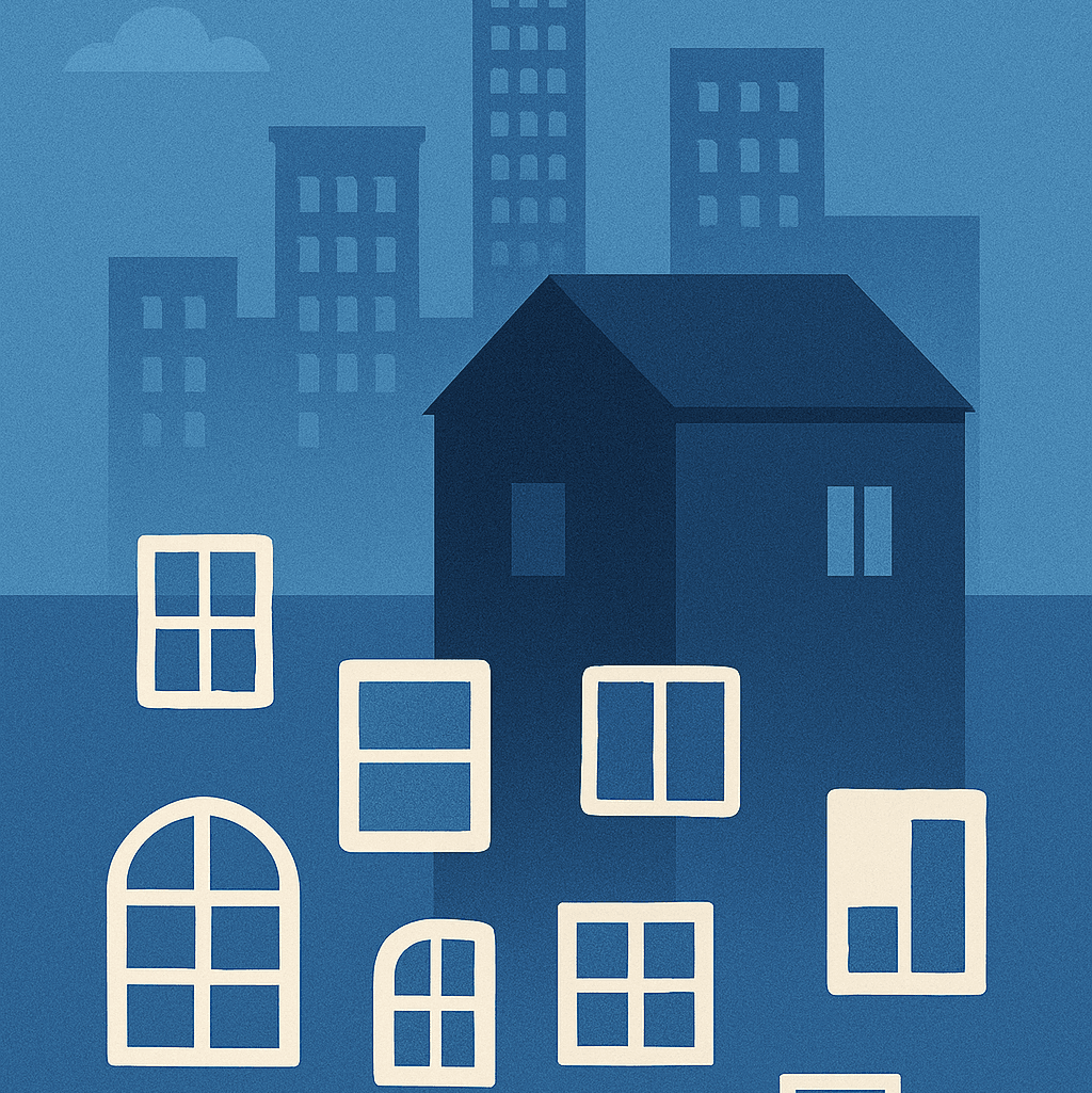 Windows in Delhi abstract guesstimate illustration